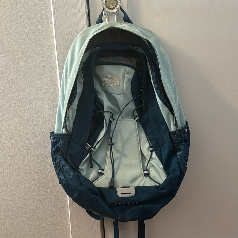 Blue North Face backpack